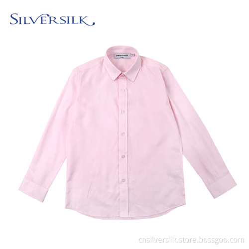 Custom Brand Preppy Children School Blouse Pink Dress